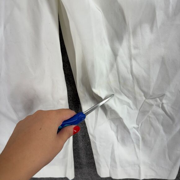 New Daisy Fuentes Dress Pants Women 12 White Mid Rise Pleated Cotton Pockets - Picture 8 of 11